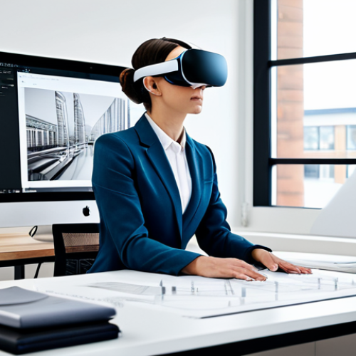 Home 17 A professional female interior designer, fully clothed in a modest business suit, sits at a sleek, modern desk in a minimalist design studio. She is intensely focused on a large monitor displaying intricate 3D architectural renderings of a contemporary living space, with a virtual reality headset resting next to her. Design sketches and material samples are neatly arranged on the desk, emphasizing innovation and meticulous attention to detail.
safe for work, appropriate content, fully clothed, professional dress, perfect anatomy, correct proportions, natural pose, well-formed hands, proper finger count, natural body proportions, professional photography, high quality, realistic.