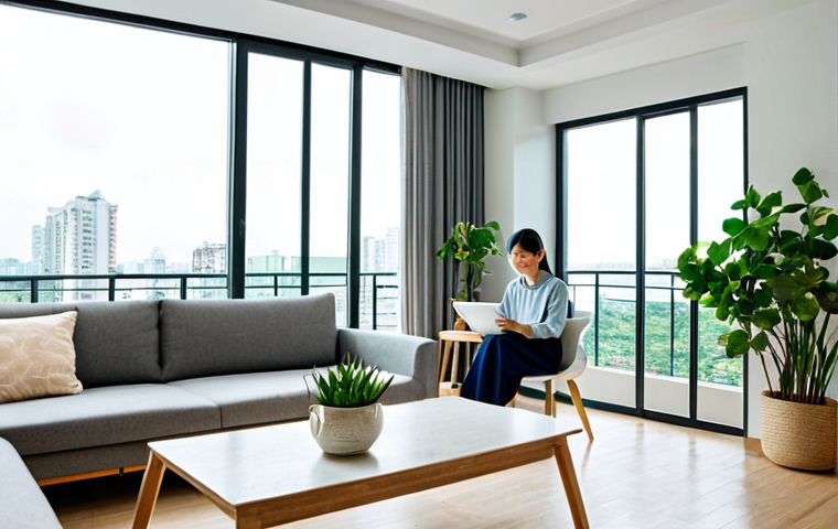 가구디자인 아르바이트 경험담 - Modern Apartment Interior**

"A brightly lit, modern apartment living room in Ho Chi Minh City. Feat...