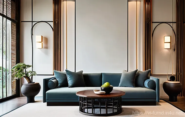 가구디자인 브랜딩 사례 - **Prompt:** A modern, elegant interior of a high-end Vietnamese furniture showroom. The scene featur...