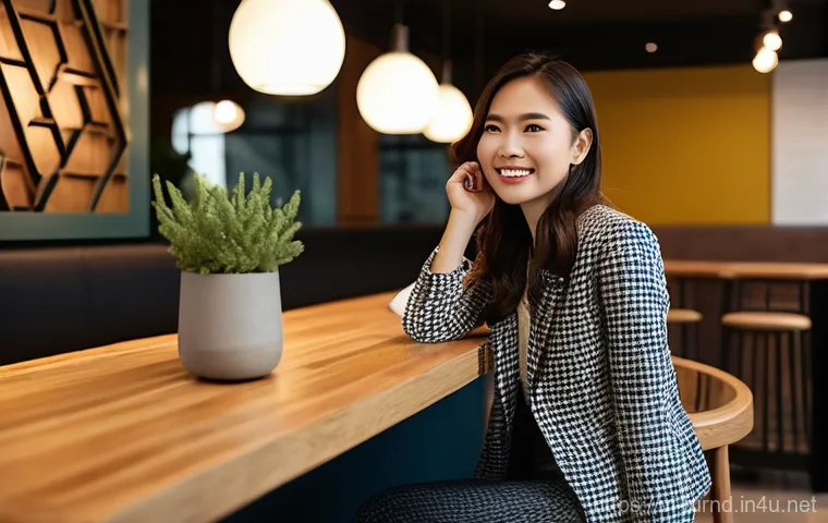 가구디자인 교육 과정 후기 - **Prompt:** A young Vietnamese female interior design student, dressed in stylish casual wear (jeans...