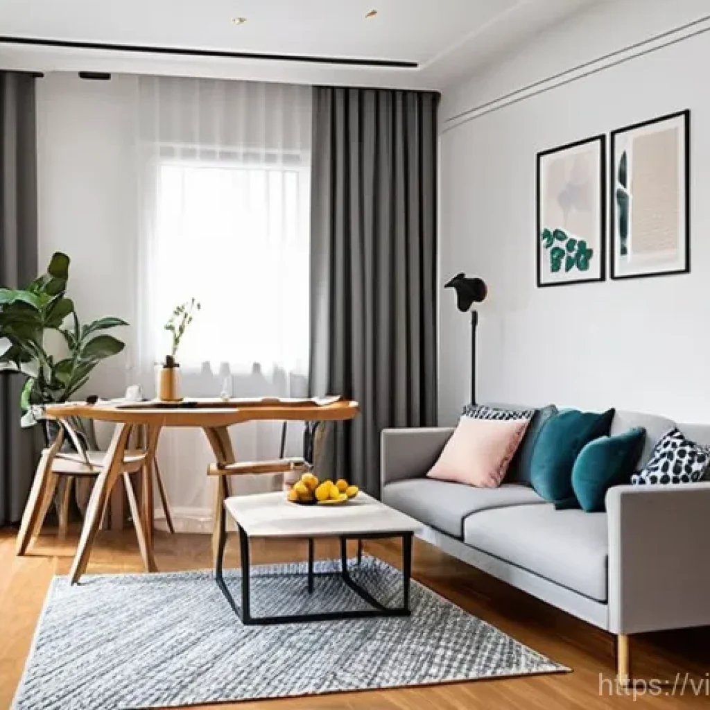 가구디자인과 홈 스타일링 팁 - **Prompt 1: Smart Living with Multifunctional Furniture**
    A brightly lit, modern apartment livin...