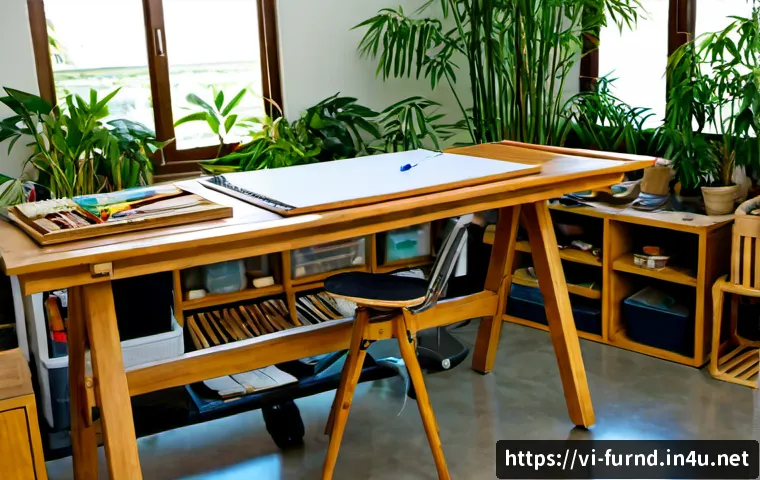 가구디자인 작업 공간 설계 팁 - Photorealistic furniture design workspace in a contemporary Ho Chi Minh City studio, wide-angle inte...